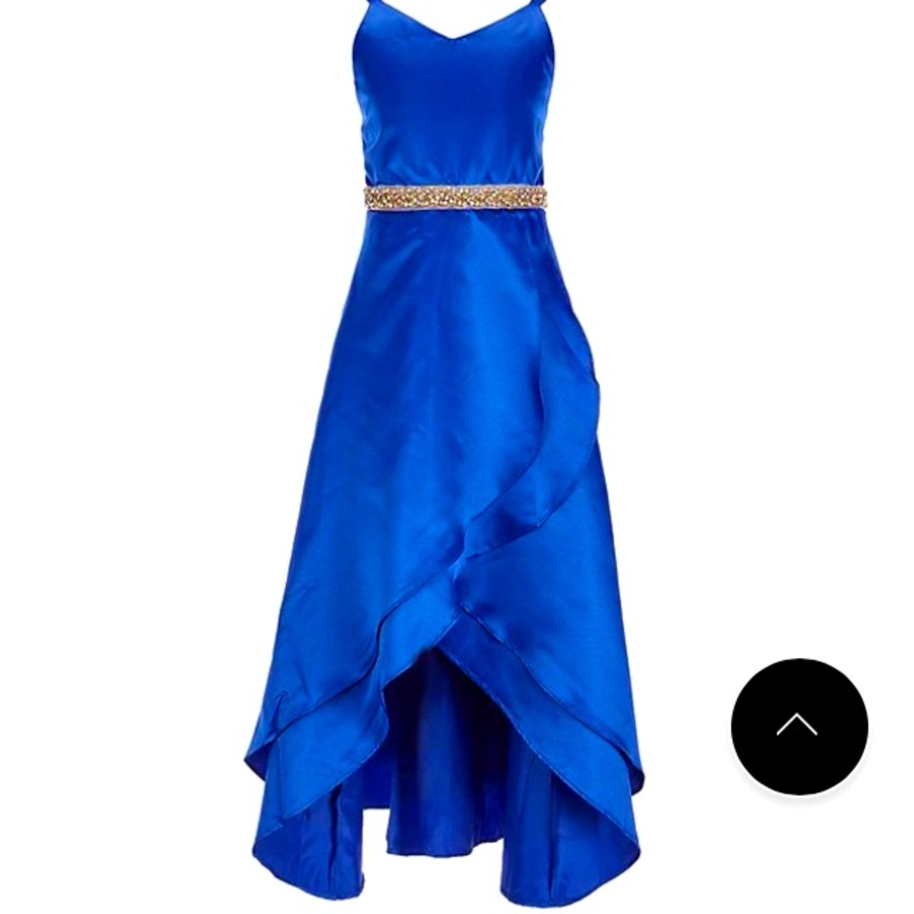Rare Editions Royal Blue High Low Dress Big Kids Size 16